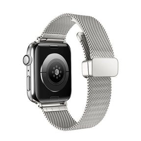 Fashion Magnetic Band Mesh Loop Metal Adjustable for Apple Watch-Silver