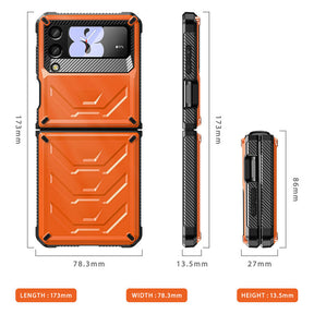 6.7inch Armored Full-Body Rugged Protection Case for Samsung Galaxy Z Flip 3-Orange