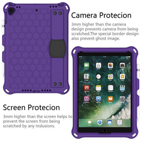 Hive iPad Case For iPad Pro/Air 10.5/iPad 10.2 Durable Stand Cover With Shoulder Strap-PurpleBlack
