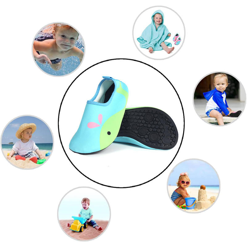 Baby Boys Girls Water Shoes Non-Slip Swim Shoes Barefoot Skin Aqua Socks for Beach-Green