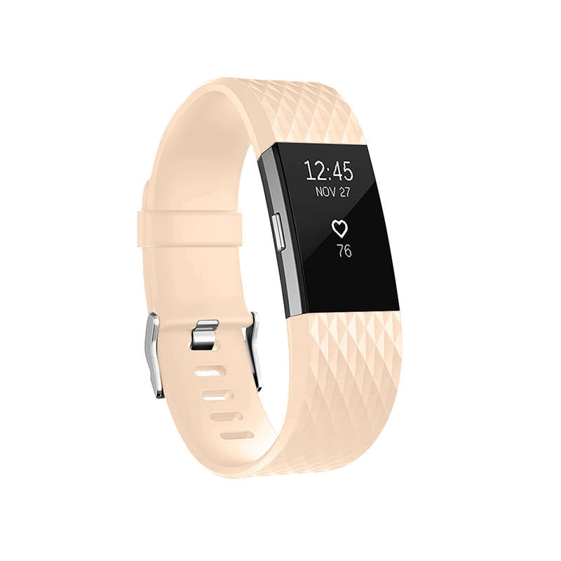 Silicone Replacement Strap Wrist Accessories For Fitbit Charge 2 -Light Pink
