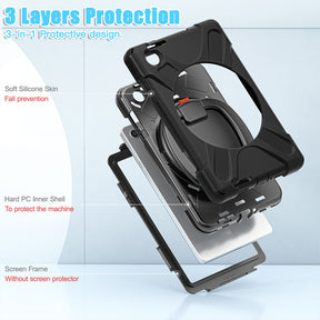 Rugged Tablet Case with 360° Rotatable Stand for Lenovo Tab M8 4th Gen-Black