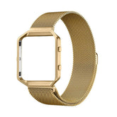Stainless Steel Bracelet Replacement Strap Without Metal Frame For Fitbit Blaze-Gold