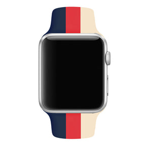 Soft Silicone Watch Bands Pattern Printed Band for iWatch Series6/5/4/3/2/1/SE-BlueRedKhaki