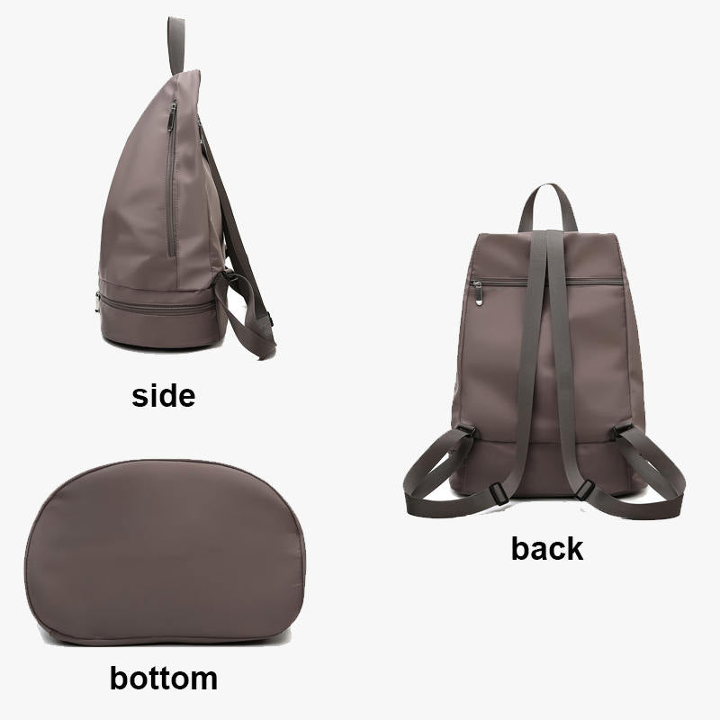 Gym Backpack with Shoe Compartment Wet Pocket for Women Travel Sports-Khaki