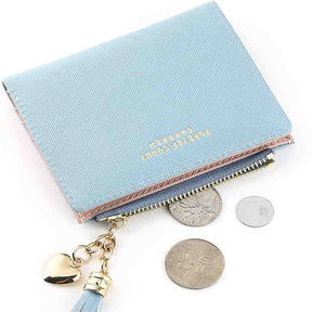 Women Small Wallet RFID Bifold Compact Wallet-Blue