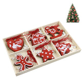 30Pcs Wooden Christmas Tree Ornaments for Holiday DIY Decor