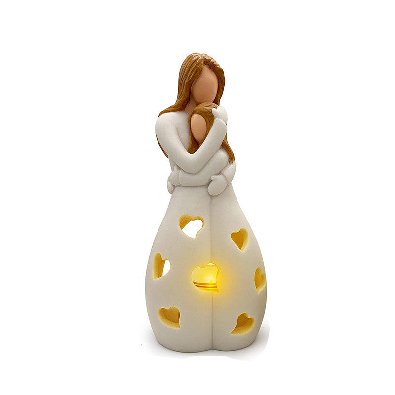 Candle Holder Statue with Flickering Led Candle for Mothers Day Christmas Gifts