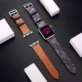 Printing Leather Replacement Wristbands for Apple Watch Series SE/6/5/4/3/2/1-Gray