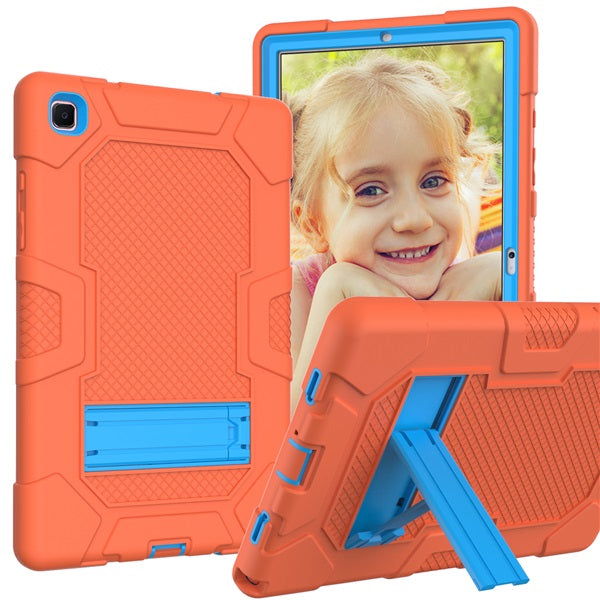 B3 Robot Tablet Case Silicone Shockproof Protective Stand Cover For Samsung Galaxy Tab A7 10.4 T500/T505/T507/T505N(2020)-Orange&Blue