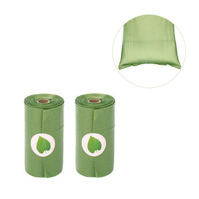 2 Rolls Dog Poop Bags Leak-proof Degradable Waste Bag 15 Doggy Bags Per Roll-Green