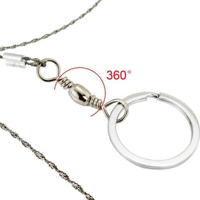 3Pcs Portable Stainless Steel Wire Saw Mini Camping Supplies Outdoor Tool-Silver