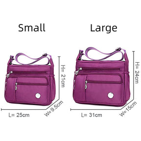 Women Shoulder Handbag Roomy Multiple Pockets Fashion Crossbody Purse-Purple