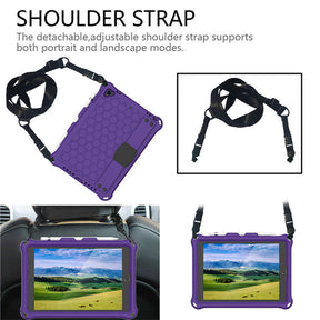 Hive iPad Case For iPad 5/6/Pro 9.7/iPad9.7 Durable Stand Cover With Shoulder Strap-PurpleBlack