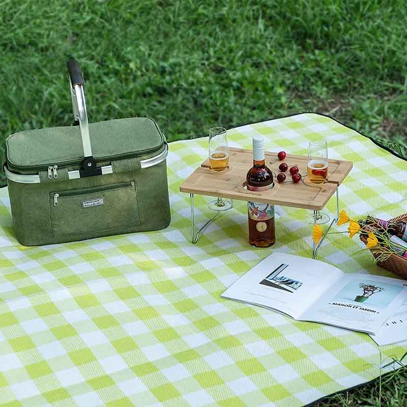 Picnic Blanket Waterproof Foldable Picnic Mat for Beach Camping-Green