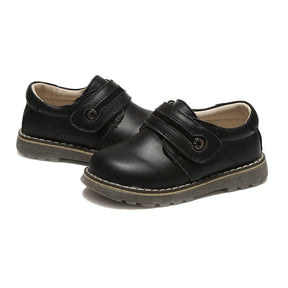 Toddler Boys Leather Loafers British Style Comfort Oxford Dress Shoes-Black