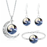 The Nightmare Before Christmas Moon Pendant Necklace Earrings Bracelet Charms Gift Set-7