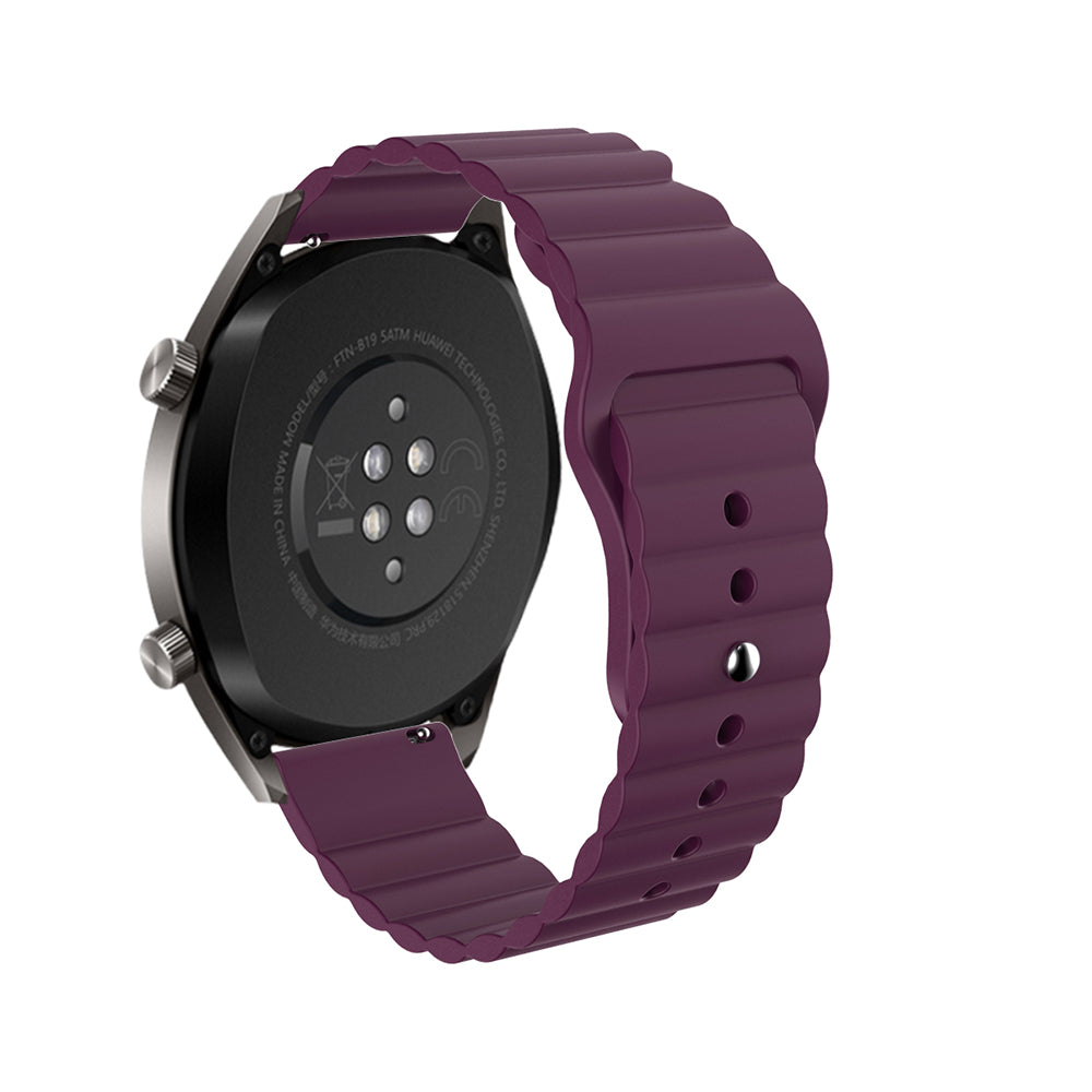 Wave Style Silicone Watch Band For Samsung Galaxy Watch 42/46mm Gear S3 Frontier/Classic(Purple)