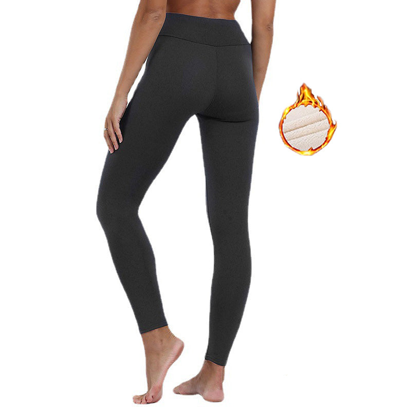Sherpa Fleece Legging for Women Stretchy Thermal Workout Pants-Grey