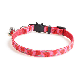 Breakaway Cat Collar with Bell Safety Adjustable Cat Collars-Watermelon