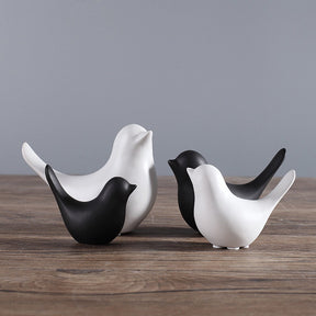 Ceramic Animal Figurines Home Decoration Furniture Desktop Display-Black Bird
