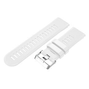 26mm Strap For Garmin Fenix 5X/5X Plus/3/3 HR/6X/6X Pro Watchband Quick Release Easy Fit Silicone Bands Silver Buckle-White
