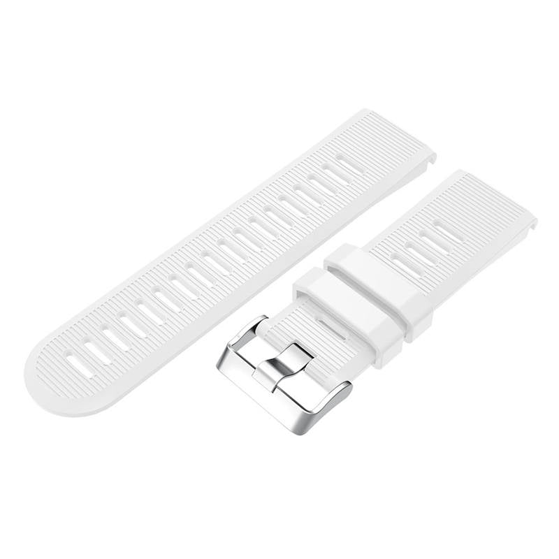 26mm Strap For Garmin Fenix 5X/5X Plus/3/3 HR/6X/6X Pro Watchband Quick Release Easy Fit Silicone Bands Silver Buckle-White