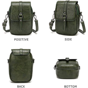 Women Vintage Crossbody Phone Bag Small Messenger Shoulder Bag-Green