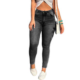 Womens High Rise Skinny Denim Pants Stretchy Comfy Classic Jeans-Black
