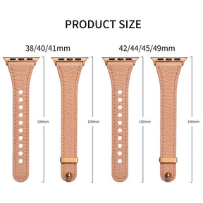 Elegant Slim Band Quick Release Sheepskin Leather for Apple Watch-Pink