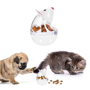 Small Cat Slow Feeder Cat Food Ball Mice Tumbler Shaped Pet Treat Ball-White