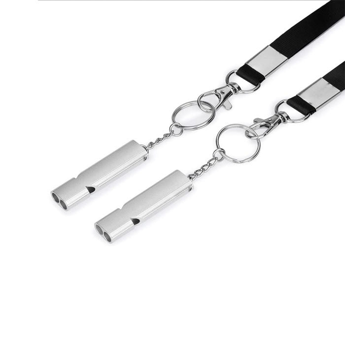 2Pcs Outdoor Survival Whistles With Carabiner And Lanyard