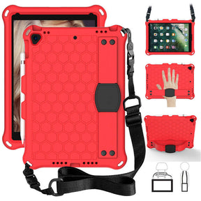 Hive iPad Case For iPad Pro/Air 10.5/iPad 10.2 Durable Stand Cover With Shoulder Strap-RedBlack
