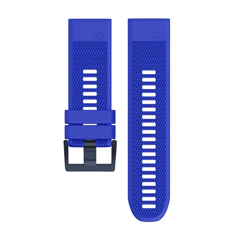 26mm Width Easy Fit Soft Silicone Watch Strap For Garmin Fenix 5X/5X Plus/6X/6X Pro/3/3 HR Black Steel Buckle-Sapphire