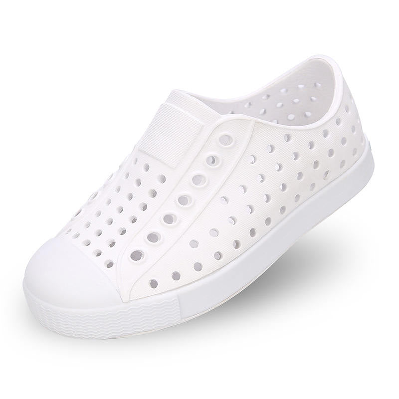 Soft-Soled Hole Shoes for Boys Girls Non-Slip Lightweight Sandals-White