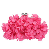 Clutch Evening Bags Floral Appliques Crossbody Bag For Women-RoseRed