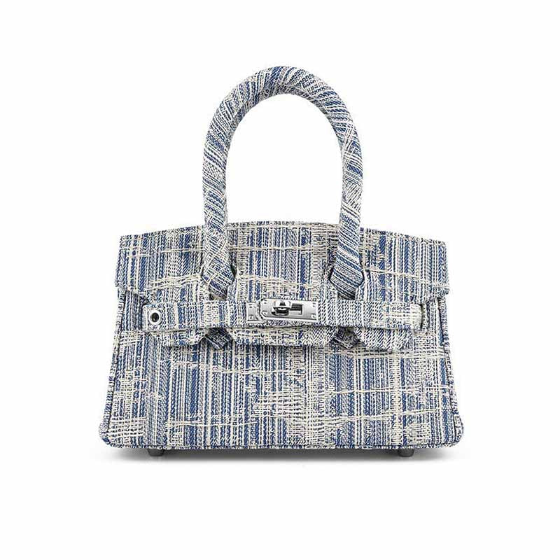 Ladies Denim Tote Bag Fashion Sense Wear Resistant Platinum Handbag