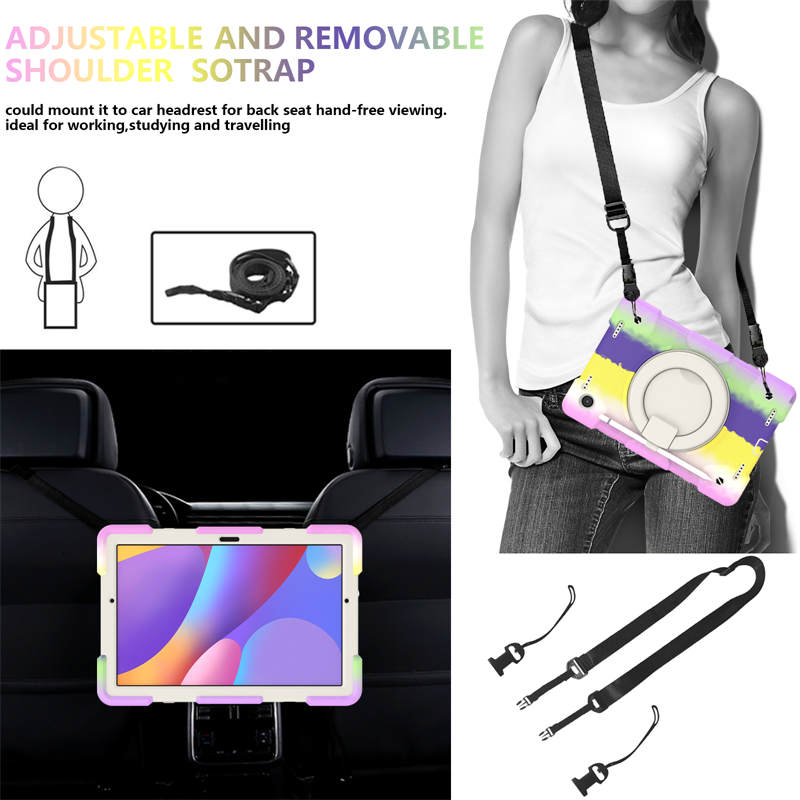 Tab A 8 X200/X205 Samsung Tablet Case with 360¡ãSwivel Stand-Colorful Purple