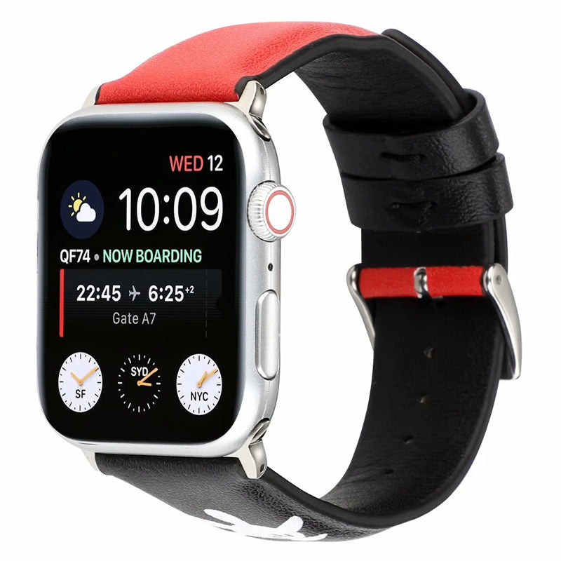 Cartoon Leather Watch Band for Apple Watch Series SE/6/5/4/3/2/1-A