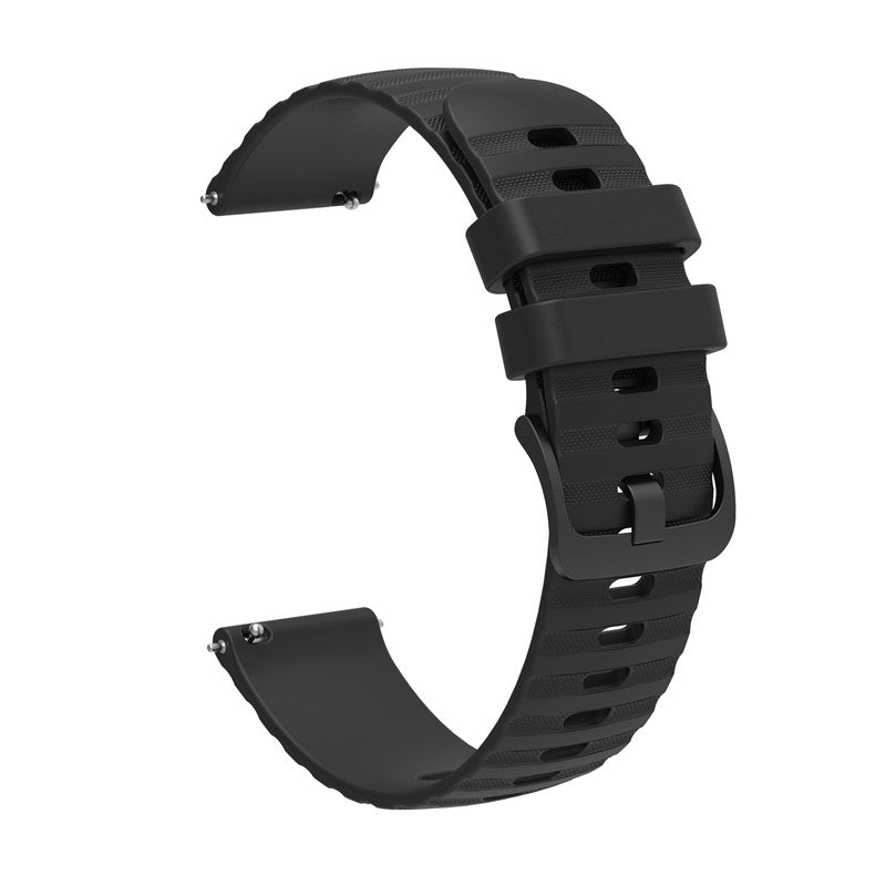 Silicone Watch Band Wave Pockmark for Samsung Cear S2 Huawei Watch GT-Black