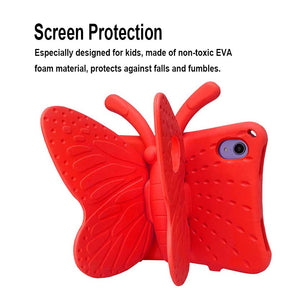 iPad Case For iPad Mini 6 Cartoon 3D Butterfly EVA Proof Shockproof Case with Bracket-Red