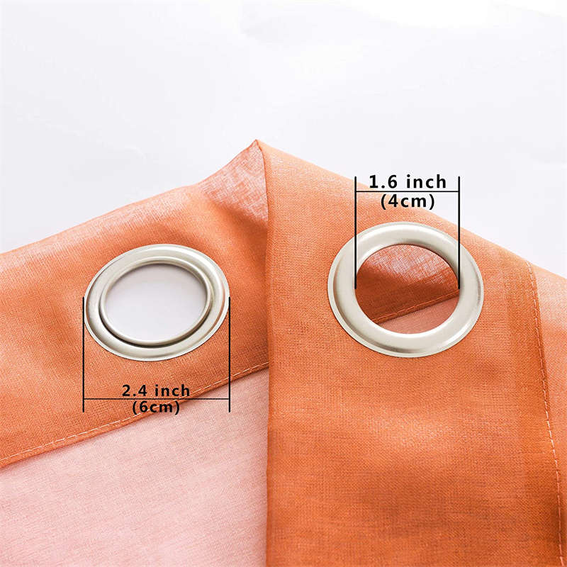 2 Panel Sheer Ombre Curtains Grommet Drapes for Girls Bedroom-OrangeGreen