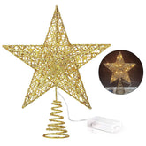 Star Light with 20 LED for Christmas Tree Topper Decoration-Gold