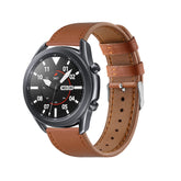 First Layer Cowhide Round Tail Leather Watch Band For Samsung Galaxy Watch 42/46mm Gear S3 Frontier/Classic(Brown)