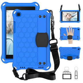 Hive SamSung Tab A 8.0 T290/T295 (2019) Tablet Case Durable Stand Cover With Shoulder Strap-BlueBlack