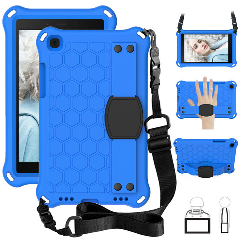 Hive SamSung Tab A 8.0 T290/T295 (2019) Tablet Case Durable Stand Cover With Shoulder Strap-BlueBlack