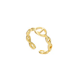 Letter Chain Rings Adjustable Opening Rings for Women Girls-J