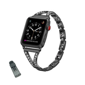 RZ Watch Band Business Stainless Steel Wristbands for Apple IWatch Series SE/1/2/3/4/5/6 For Women-Black