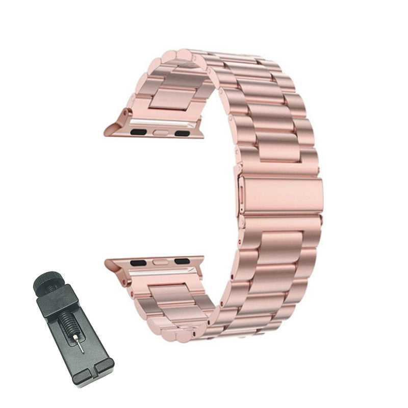 SZ Watch Band Stainless Steel Wristbands for Apple IWatch Series 1/2/3/4/5/6/SE For Women Men-Rose Gold