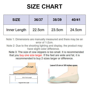 Cute Plush Cow Slippers for Women Anti-Slip Winter House Shoes